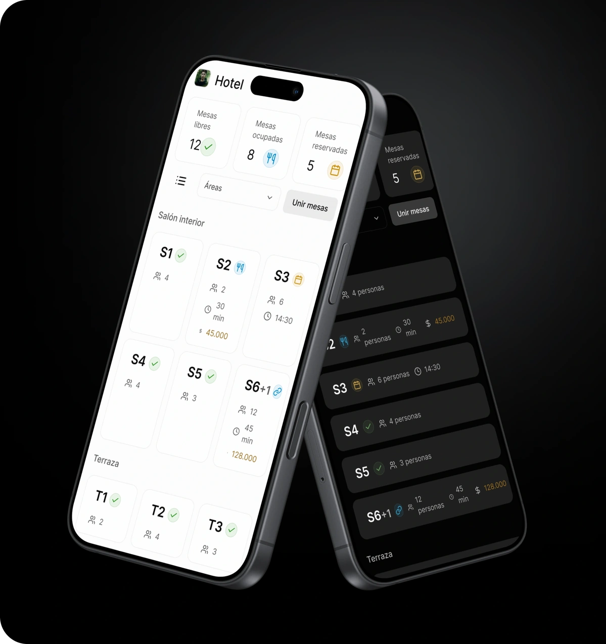 Asignación visual de mesas en plano del restaurante